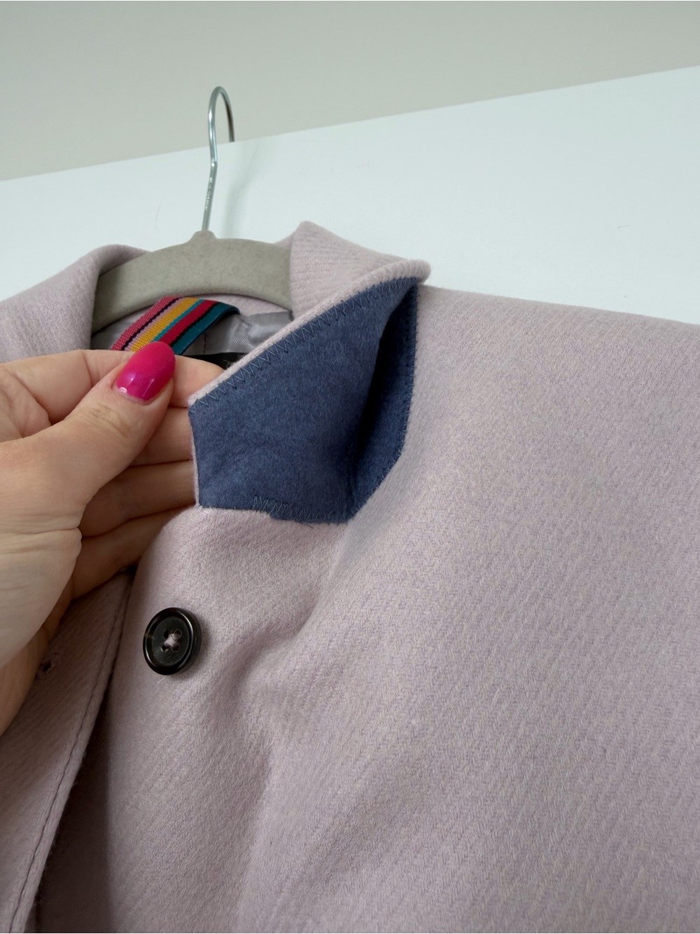 PS Paul Smith Cashmere Blend Epsom Single-Breasted Wool Coat Blush Pink 40 $1050 - Picture 6 of 9